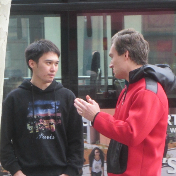 MATT WITNESSES IN DOWNTOWN BERKELEY.