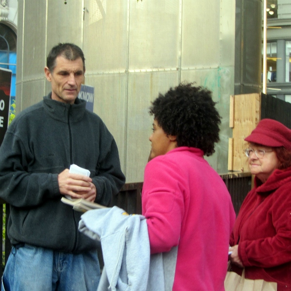 MIKE AND KATHY WITNESS AT 5TH AND MARKET