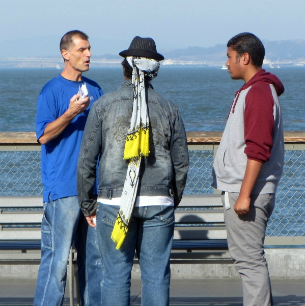 MIKE WITNESSES AT FISHERMAN'S WHARF. 