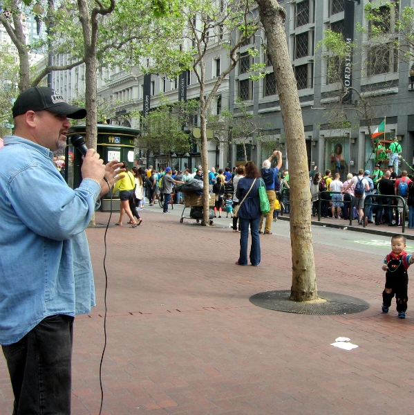 BRANDON PREACHES AT ST. PATRICK'S DAY PARADE ON MARKET ST.