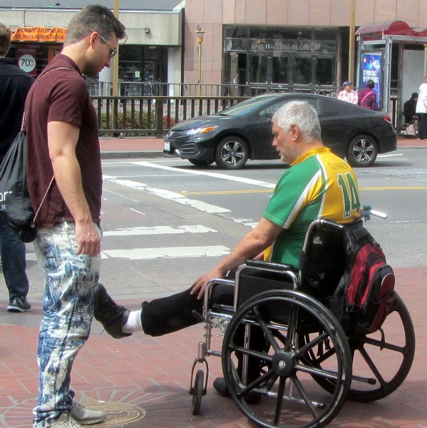 MATT PRAYS FOR PAUL AT 5TH AND MARKET.