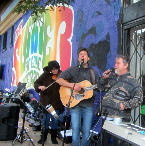 NOREEN, JAMES, AND PAUL SING ON HAIGHT ST.