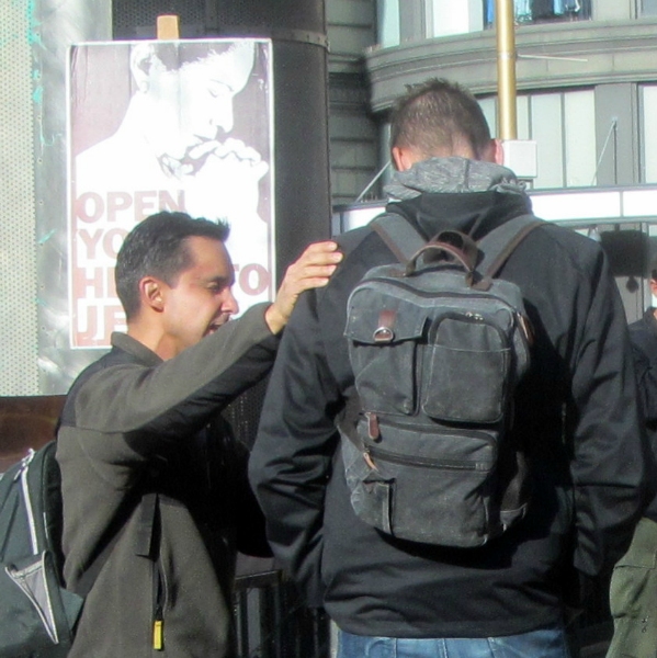 KEN PRAYS FOR MAN AT 5TH AND MARKET ST