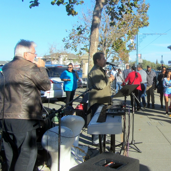 CHUCK GIRARD AND PAUL COCA SING AT FISHERMAN'S WHARF