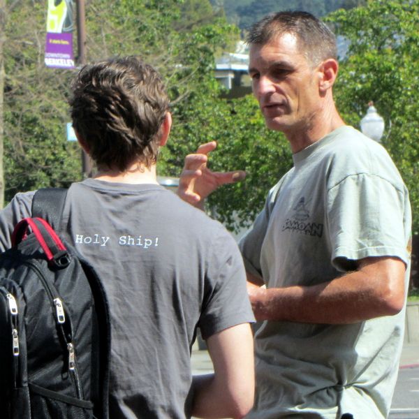 MIKE WITNESSES TO YOUNG MAN IN DOWNTOWN BERKELEY.