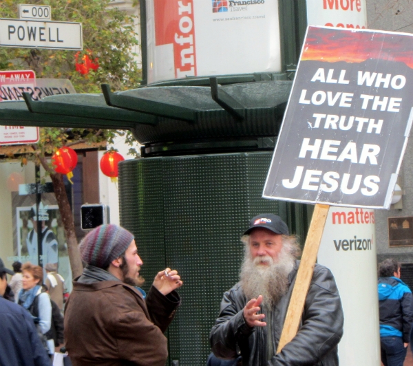 NORMAN WITNESSES AT POWELL AND MARKET, SAN FRANCISCO.