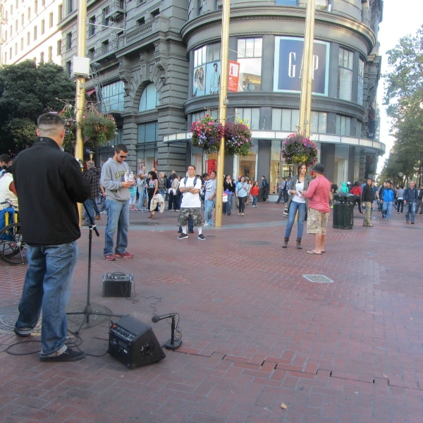 JAMES PREACHES AT POWELL & MARKET